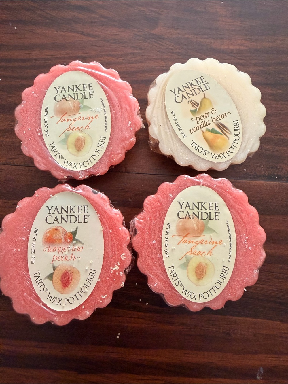 Yankee Candle Tangerine Peach & Pear & Vanilla Beans Wax Tarts - Pink and Cream
